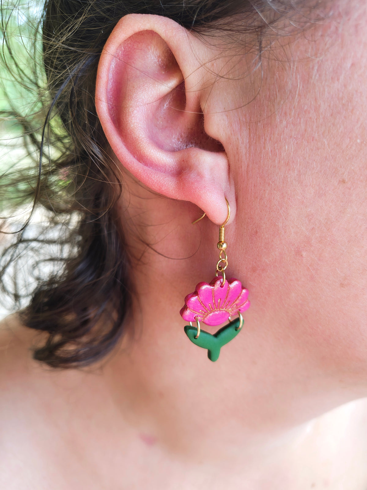 Boucles d'oreilles La romantique fuschia