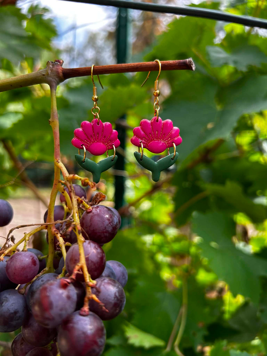 Boucles d'oreilles La romantique fuschia