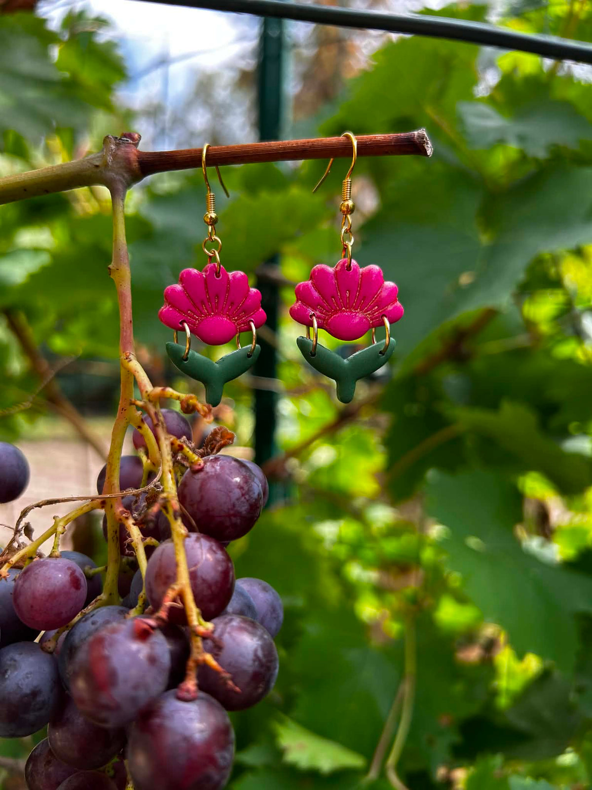 Boucles d'oreilles La romantique fuschia