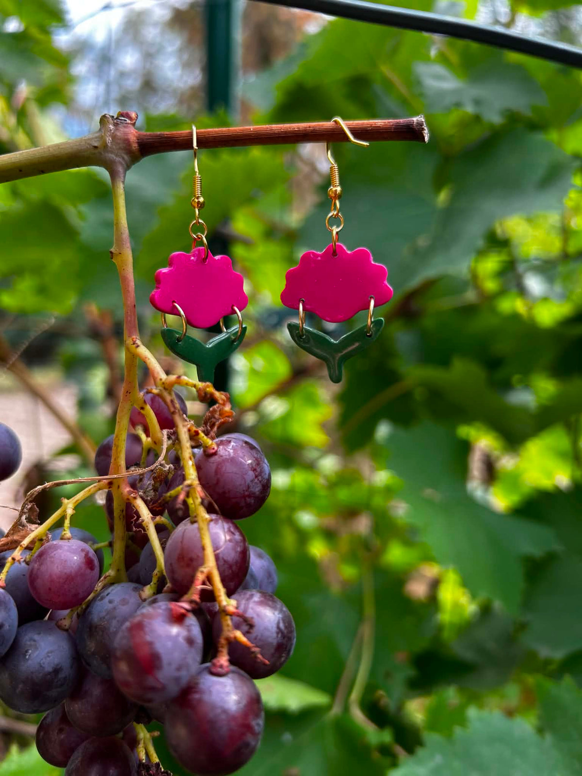 Boucles d'oreilles La romantique fuschia