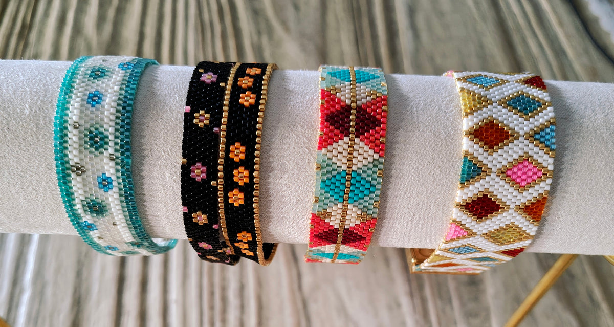 Bracelets en perles Miyuki tissé sur mesure avec fermoir aimanté Hiilos