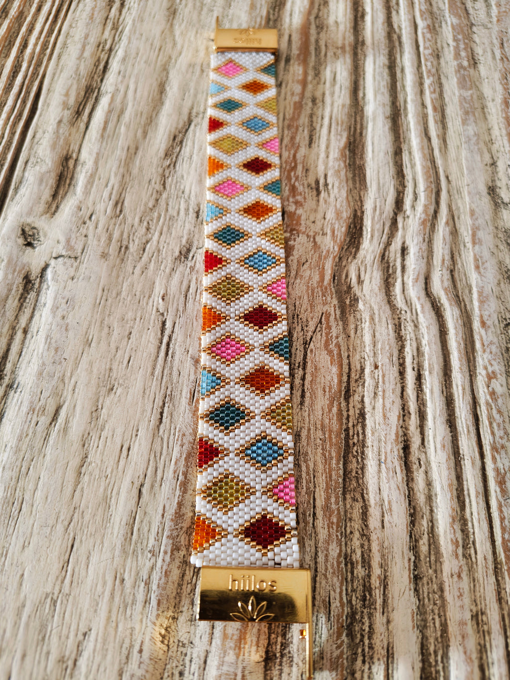 Bracelet tissage peyote en perles Miyuki multicolores fait main
