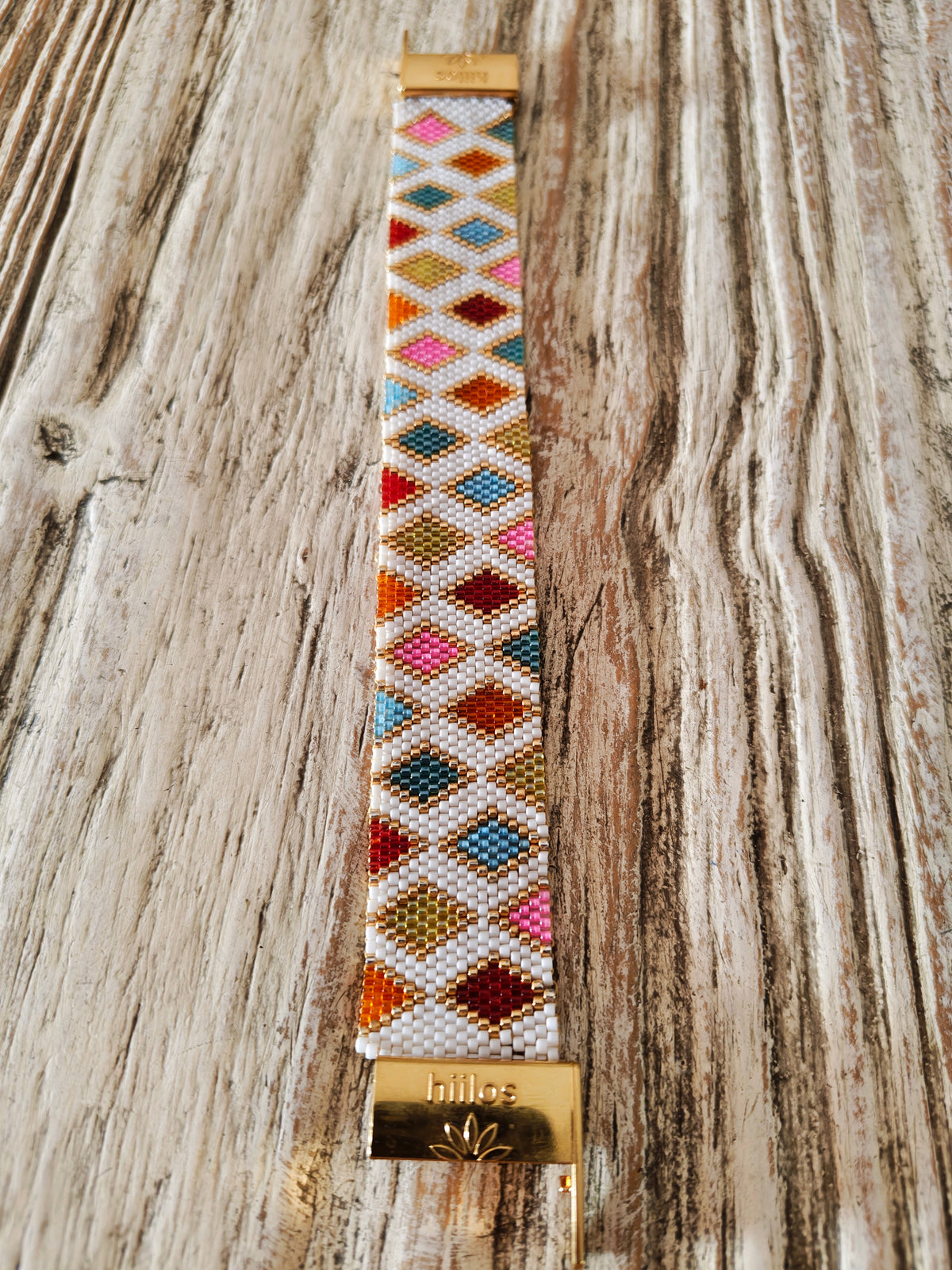 Bracelet tissage peyote en perles Miyuki multicolores fait main
