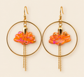 🧡 Boucles d’oreilles « Fleurs orangées »