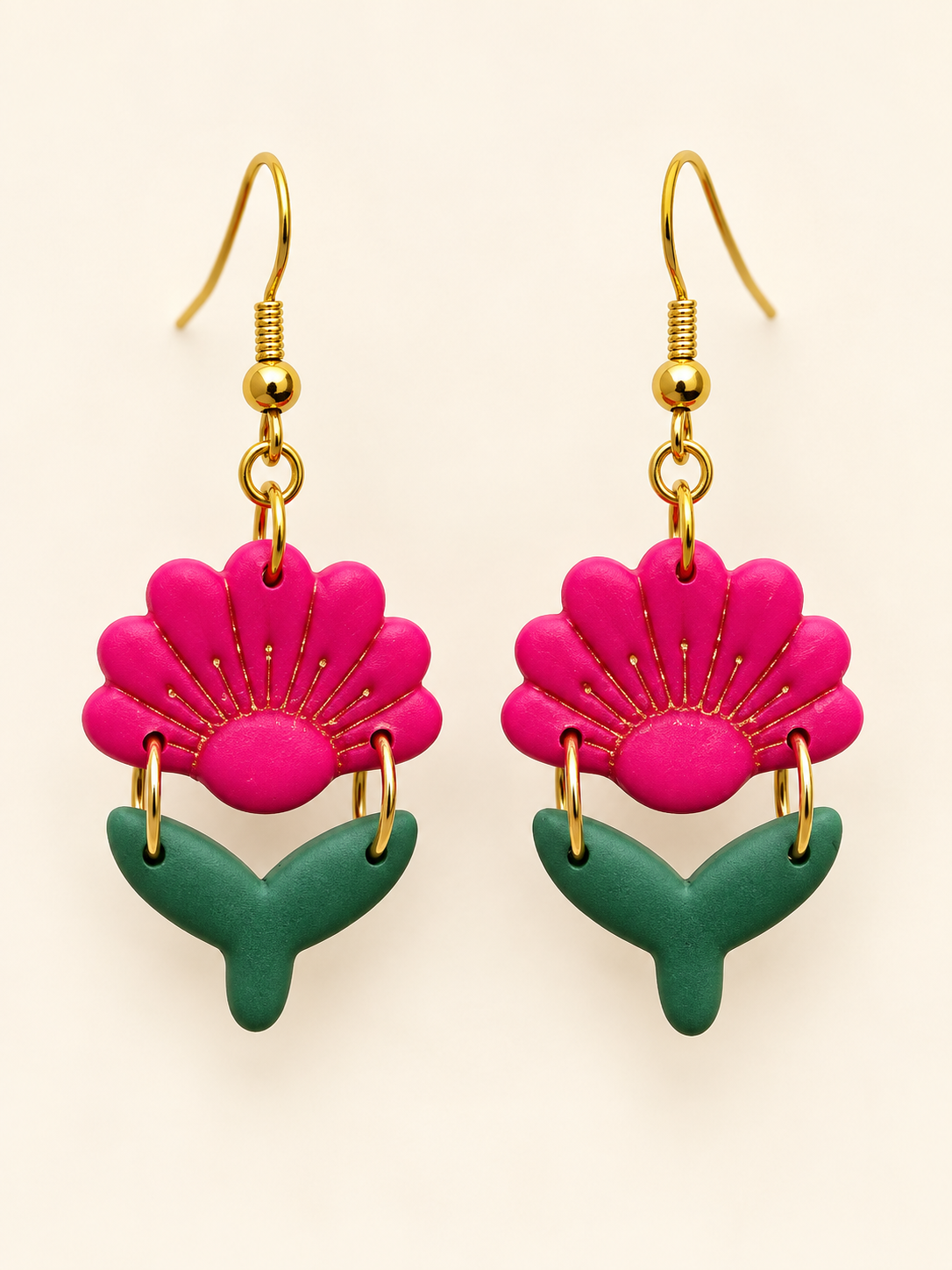 Boucles d'oreilles La romantique fuschia